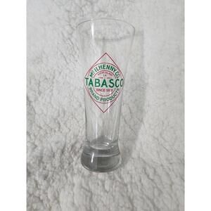 Tabasco Hot Sauce Since 1868 Cocktail Beer Drinking Clear Glass 7" Flute